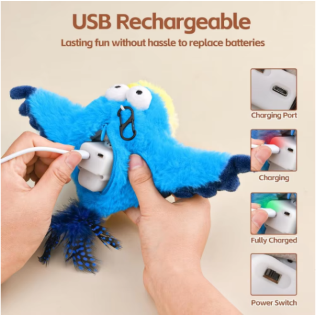 The PetUp™ Interactive USB Rechargable Bird Chirping Cat Toy