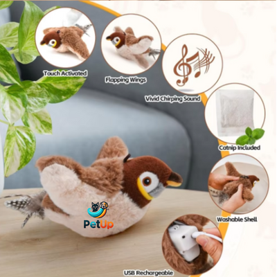 The PetUp™ Interactive USB Rechargable Bird Chirping Cat Toy
