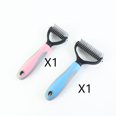 The PetUp Stainless Double-Sided Pet Brush & Shedding Comb
