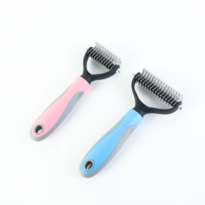 The PetUp Stainless Double-Sided Pet Brush & Shedding Comb
