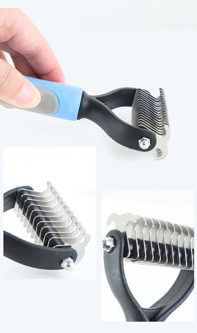 The PetUp Stainless Double-Sided Pet Brush & Shedding Comb