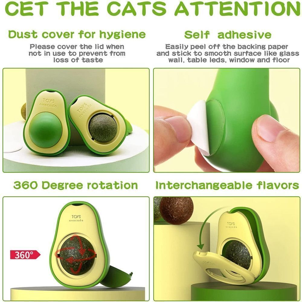 PetUp™ Cat Licking Avocado Catnip Toy