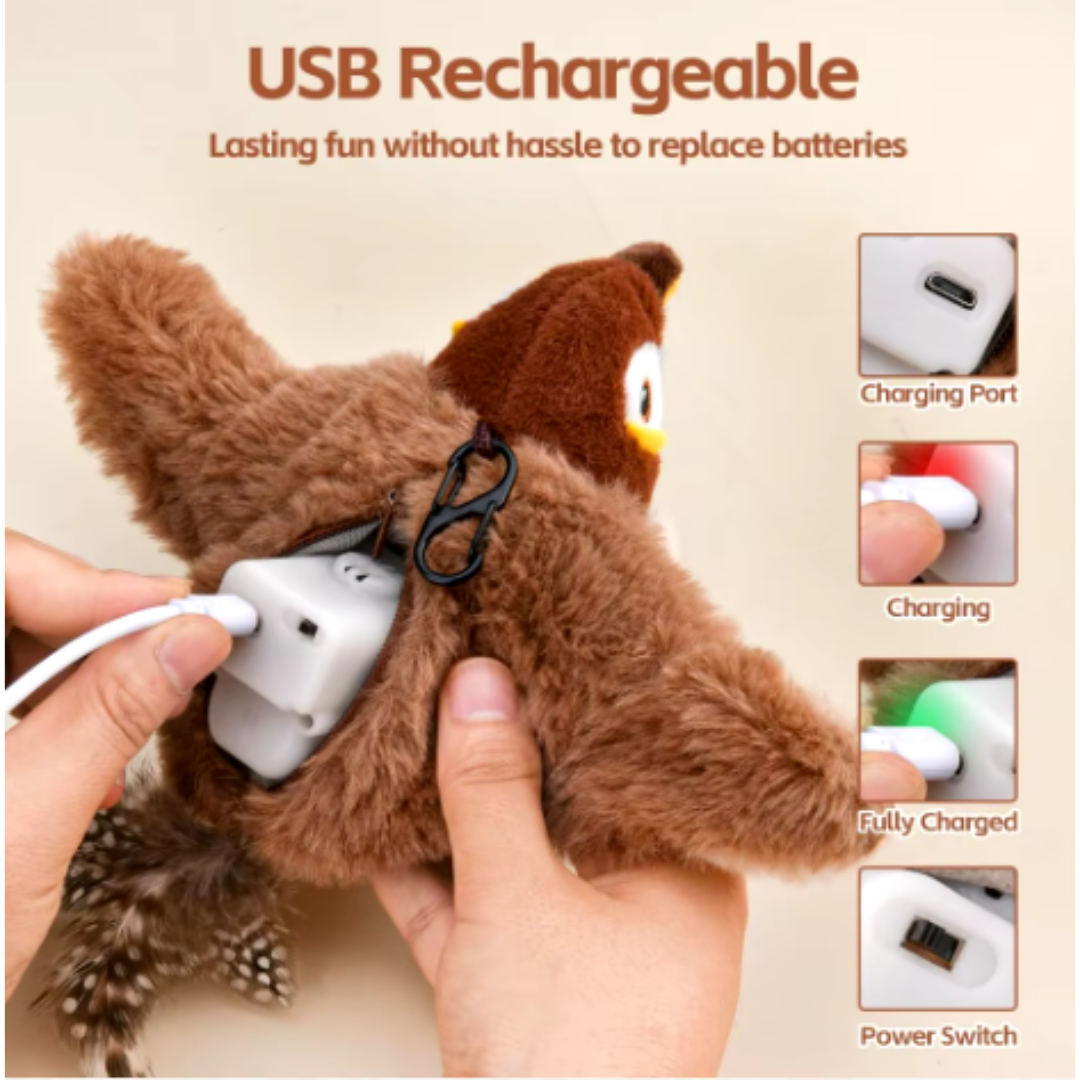 The PetUp™ Interactive USB Rechargable Bird Chirping Cat Toy