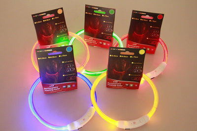 PetUp USB Rechargeable Flashing Dog Collar & LED Light-Up for Night Walking