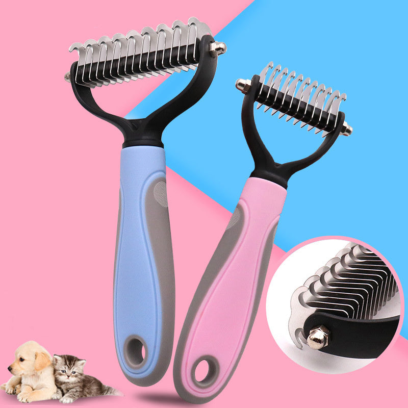 The PetUp Stainless Double-Sided Pet Brush & Shedding Comb
