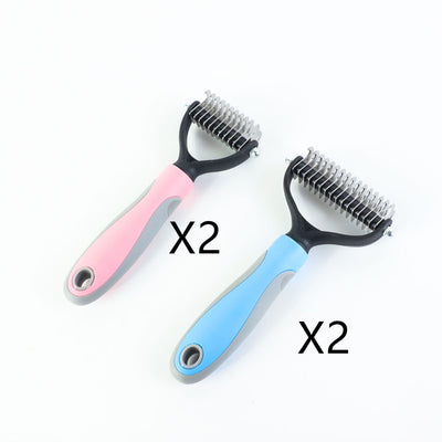 The PetUp Stainless Double-Sided Pet Brush & Shedding Comb