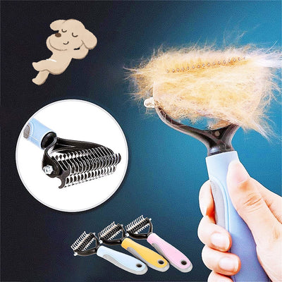 The PetUp Stainless Double-Sided Pet Brush & Shedding Comb