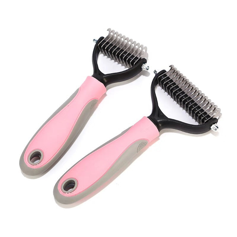 The PetUp Stainless Double-Sided Pet Brush & Shedding Comb