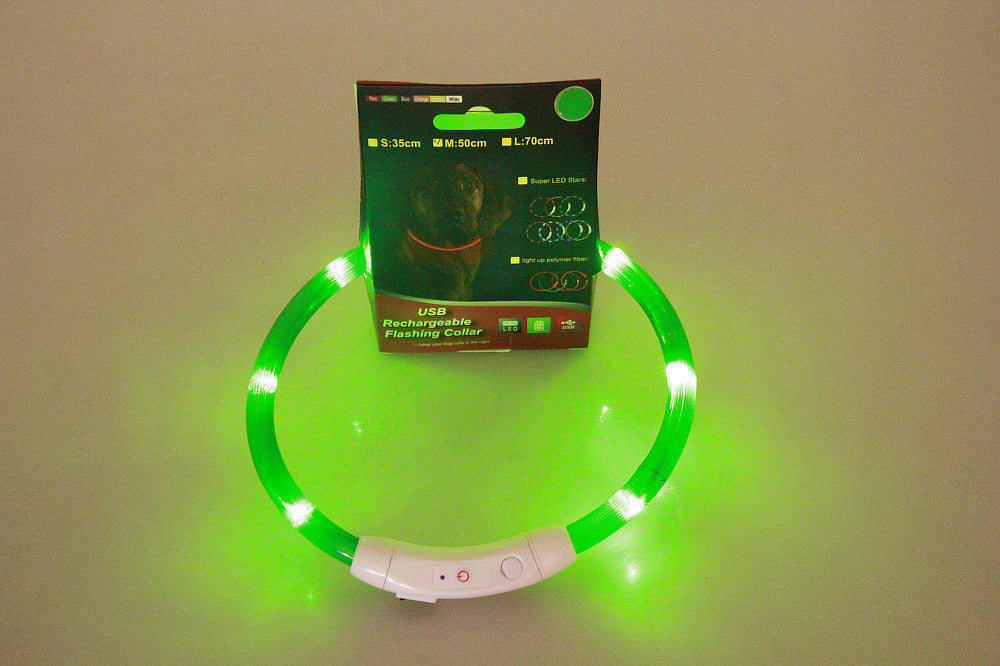 PetUp USB Rechargeable Flashing Dog Collar & LED Light-Up for Night Walking
