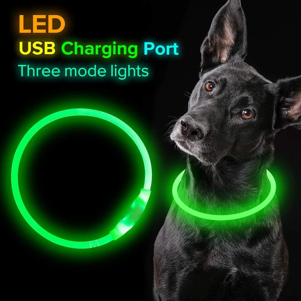 PetUp USB Rechargeable Flashing Dog Collar & LED Light-Up for Night Walking
